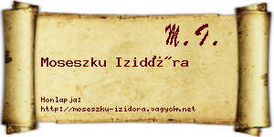 Moseszku Izidóra névjegykártya